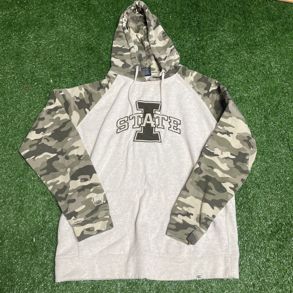 Iowa State Cyclones Camo Sweatshirt Men's Medium ISU Hoodie Pullover